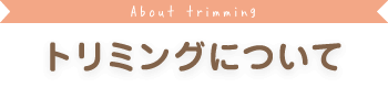 About trimming トリミングについて
